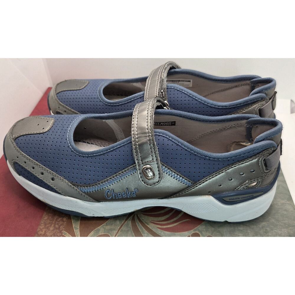 Cheeks Tony Little Women 8.5 M Blue Silver Mary Jane Sneakers *No Insoles